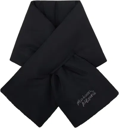 Maison Kitsuné Black Puffer Scarf In P199 Black