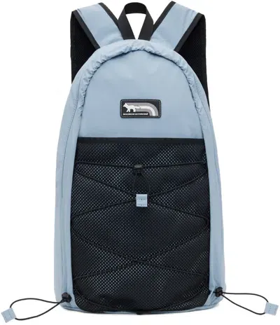 Maison Kitsuné Blue Flash Fox Backpack In P427 Placid