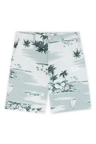 Maison Kitsuné Board Shorts In Seafoam Design