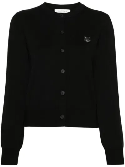 Maison Kitsuné Cardigan With Logo In Black