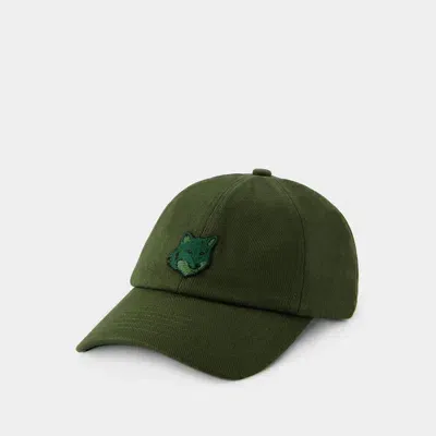 Maison Kitsuné Bold Fox Head 6p Cap In Green