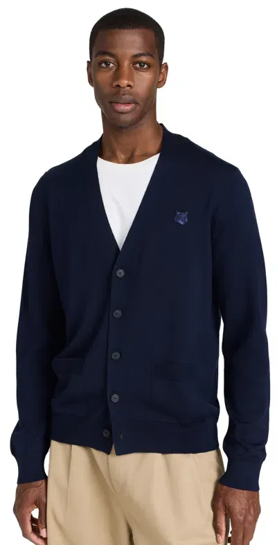 Maison Kitsuné Bold Fox Head Cardigan Ink Blue