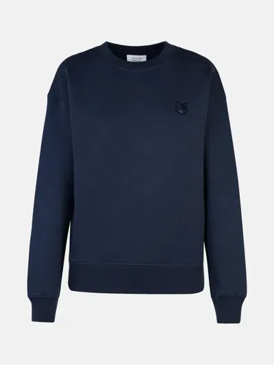 Maison Kitsuné 'bold Fox Head' Navy Cotton Sweatshirt