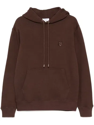 Maison Kitsuné Bold Fox Head Patch Comfort Hoodie In Brown