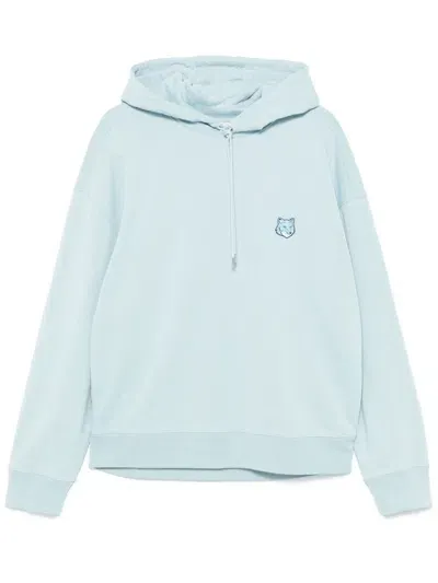 Maison Kitsuné Bold Fox Head-patch Hoodie In Blue