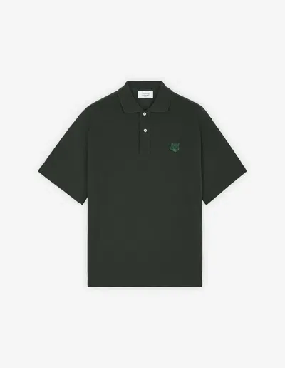 Maison Kitsuné Bold Fox Head Patch Oversized Polo In Green