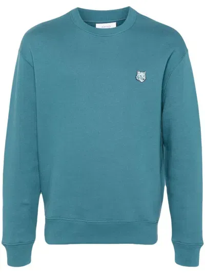 Maison Kitsuné Bold Fox Head Patch Sweatshirt In Blau