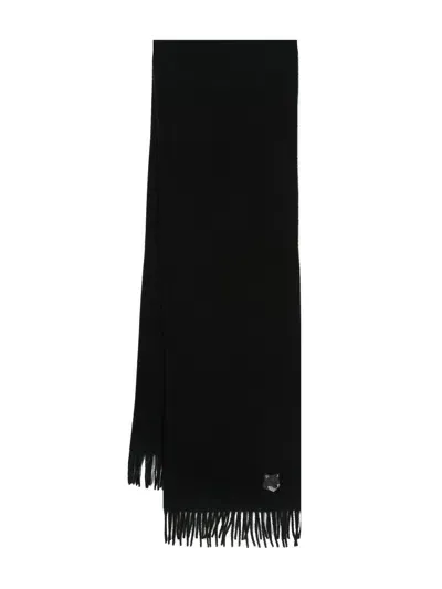 Maison Kitsuné Bold Fox Head Scarf Accessories In P199 Black