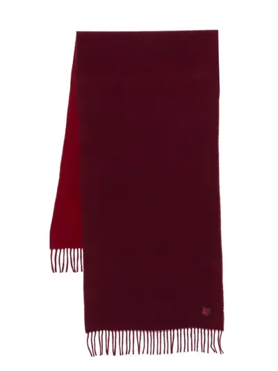 Maison Kitsuné Bold Fox Head Scarf In Red