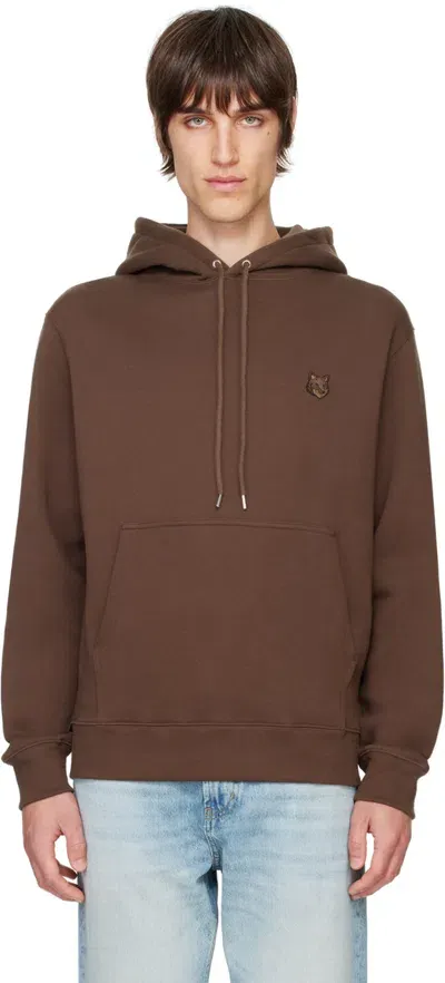 Maison Kitsuné Brown Bold Fox Head Patch Hoodie In P296 Firewood