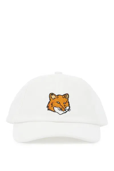 Maison Kitsuné Cappello Baseball Fox Head In White