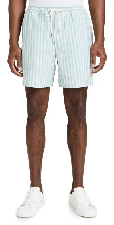 Maison Kitsuné Casual Board Shorts Ice Blue Stripes