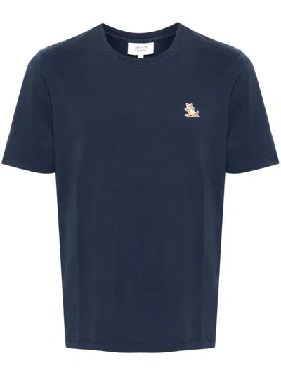 Maison Kitsuné Chillax Fox Cotton T-shirt In Blue