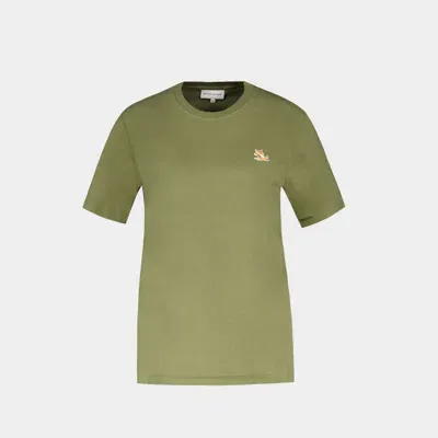 Maison Kitsuné Chillax Fox Patch T-shirt In Green