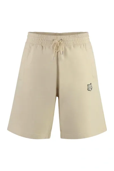 Maison Kitsuné Cotton Bermuda Shorts In Paper