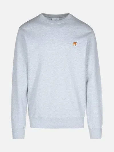 Maison Kitsuné 'fox Head' Grey Cotton Sweatshirt