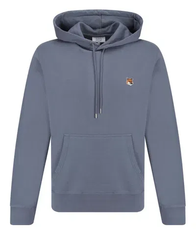 Maison Kitsuné Fox Head Hoodie In Lightblue