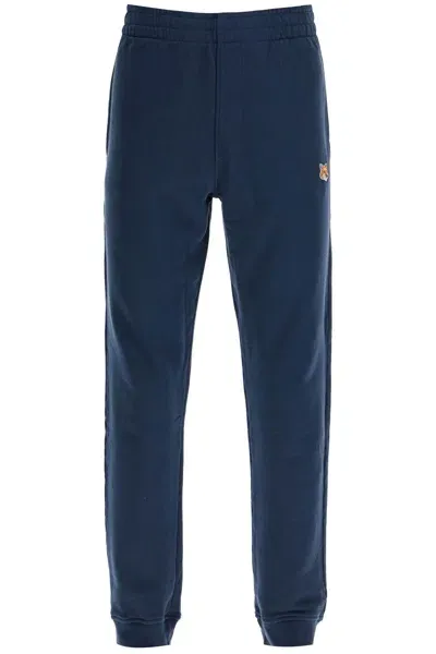 Maison Kitsuné Fox Head Joggers In Blue