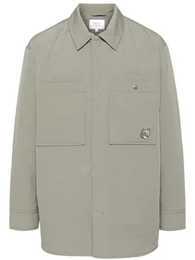 Maison Kitsuné Fox Head Padded Shirt In Green