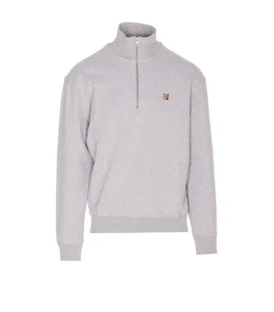 Maison Kitsuné Fox Head Patch Half In Grey