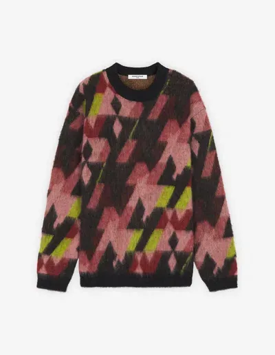 Maison Kitsuné Graphic Mohair Jacqueard Jumper In Black