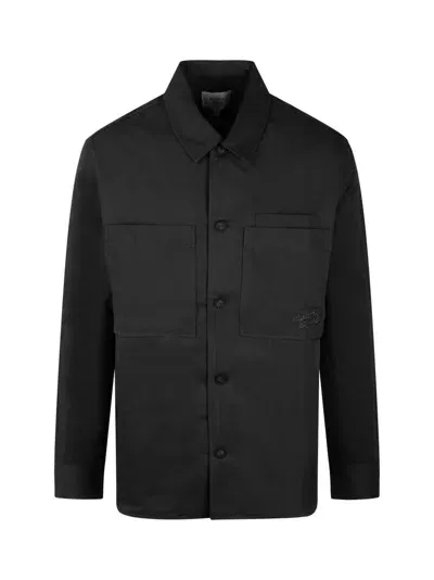 Maison Kitsuné Handwriting Overshirt In Black