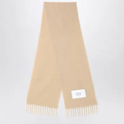 Maison Kitsuné Light Beige Wool-blend Scarf In Neutrals