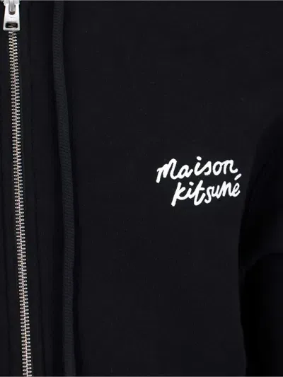 Maison Kitsuné Logo Zip Sweatshirt In Black