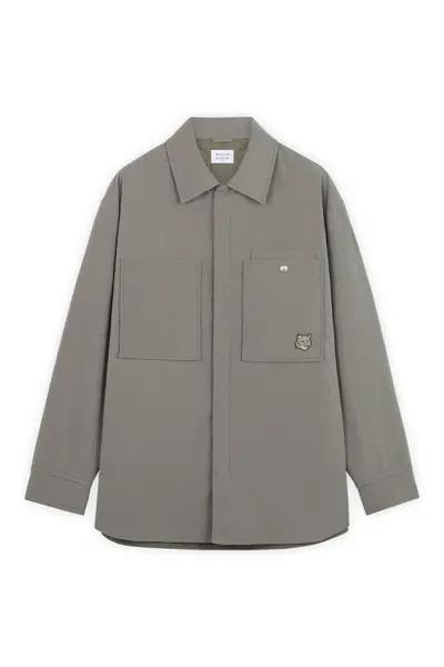 Maison Kitsuné Padded Overshirt In Pebble