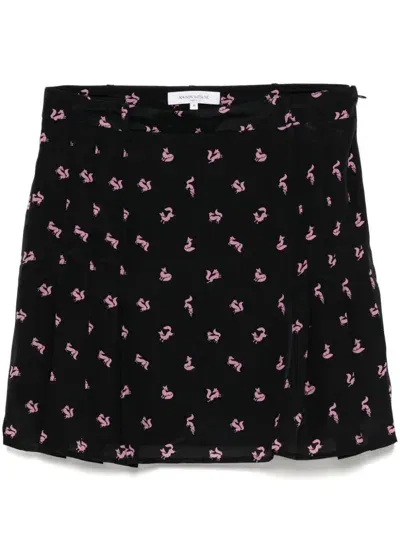 Maison Kitsuné Pleated Mini Skirt In Black