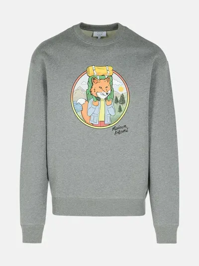 Maison Kitsuné 'rambling Fox' Grey Cotton Sweatshirt