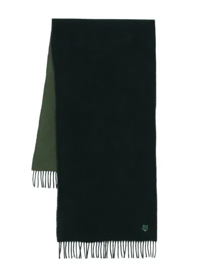 Maison Kitsuné Scarve In Green Wool