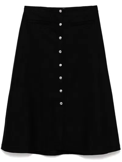 Maison Kitsuné Snaps Midi Skirt In Black