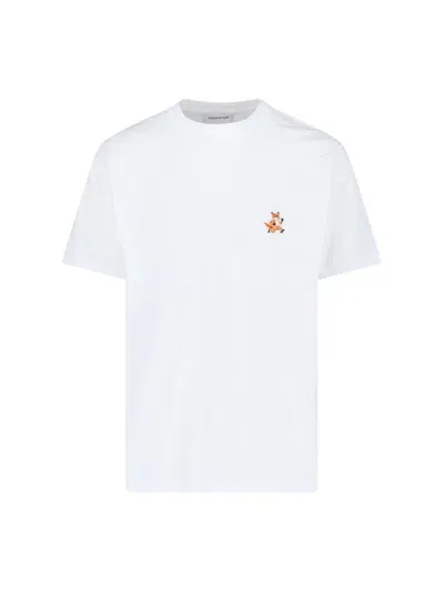 Maison Kitsuné 'speedy Fox' T-shirt In White