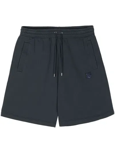 Maison Kitsuné Sports Shorts With Patch In Blue