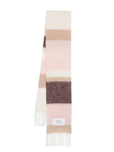 Maison Kitsuné Striped Scarf In P628 Pasture Rose