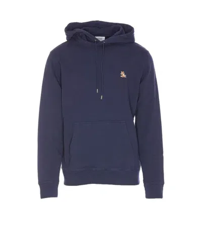 Maison Kitsuné Chillax Patch Logo Hoodie In Blue