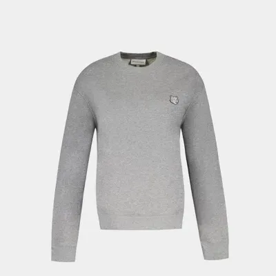 Maison Kitsuné Fox Head Patch Comfort Sweatshirt In Grey