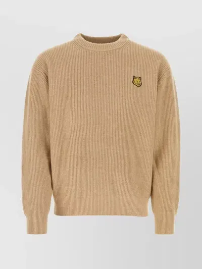 Maison Kitsuné Tonal Fox Sweater In Beige