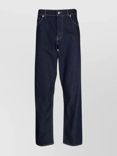 Maison Kitsuné Versatile Straight-leg Denim Trousers In Washedindg