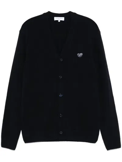 Maison Labiche Patch Coeur Cardigan In Blue