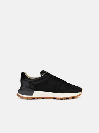 Maison Margiela '50-50' Black Leather Blend Sneakers