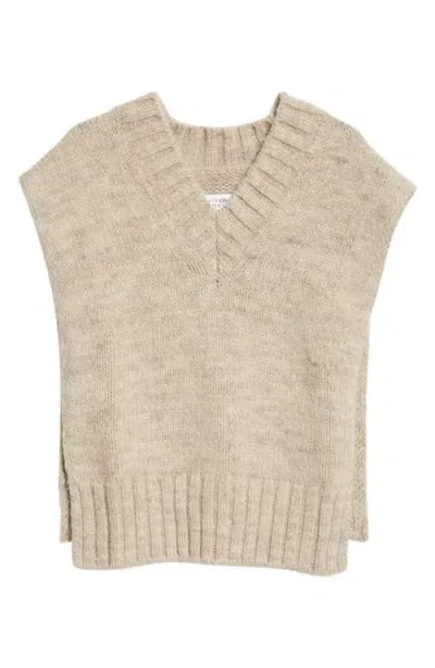 Maison Margiela Alpaca, Cotton & Wool Sweater Vest In Light Brown