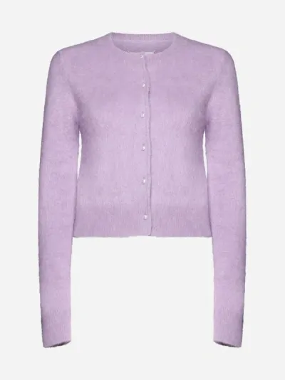 Maison Margiela Cardigan Sweater In Acid Lavender