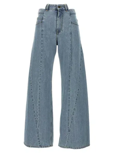 Maison Margiela Asymmetrical Waist Jeans In Blue