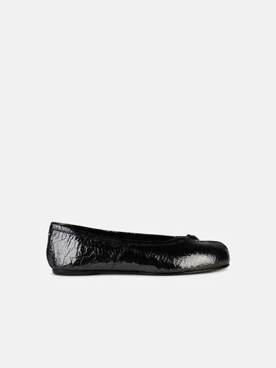 Maison Margiela 'ballet' Black Shiny Leather Ballet Flats