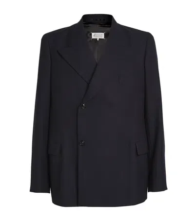 Maison Margiela Barathea Wool Blazer In Navy