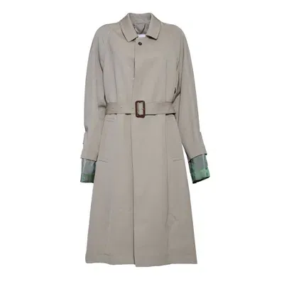 Maison Margiela Belted Sleeved Trench Coat In Grey