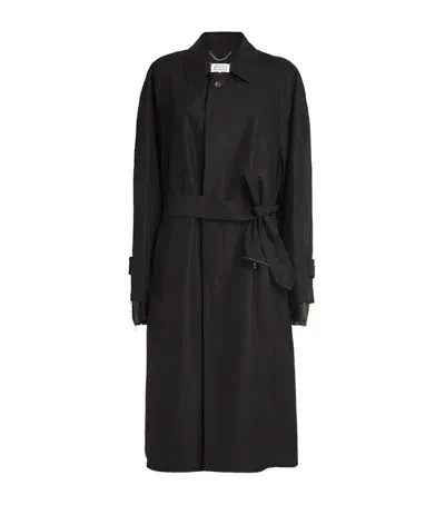 Maison Margiela Belted Trench Coat In Black