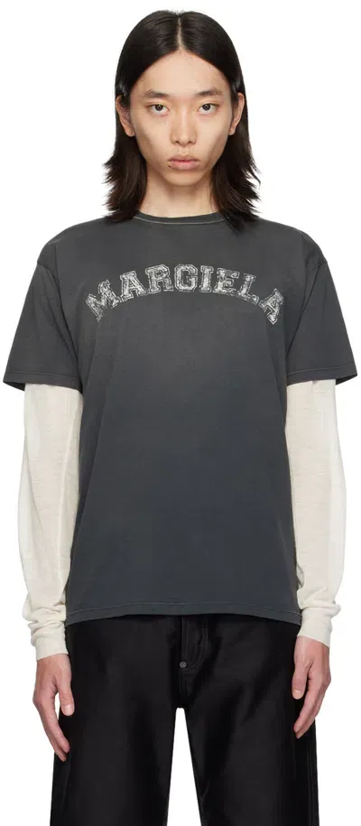 Maison Margiela Overdyed Cotton Jersey T-shirt In Washed Black